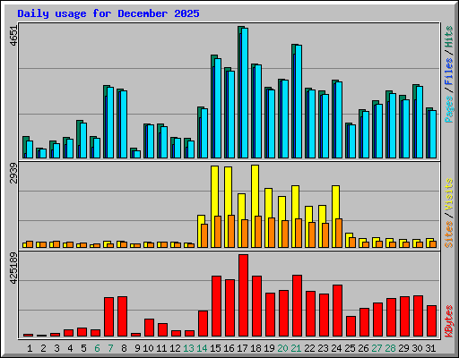 Daily usage for December 2025
