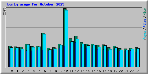 Hourly usage for October 2025